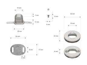 Zamek do teczki metalowy 30/23 mm a118 nikiel