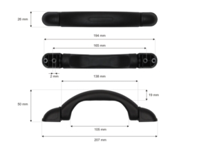 Rączka plastikowa 26/203 mm czarna