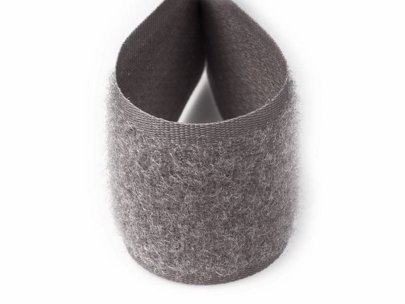Klettverschlussband  grau 134 polyester/ny flausch 25 lm