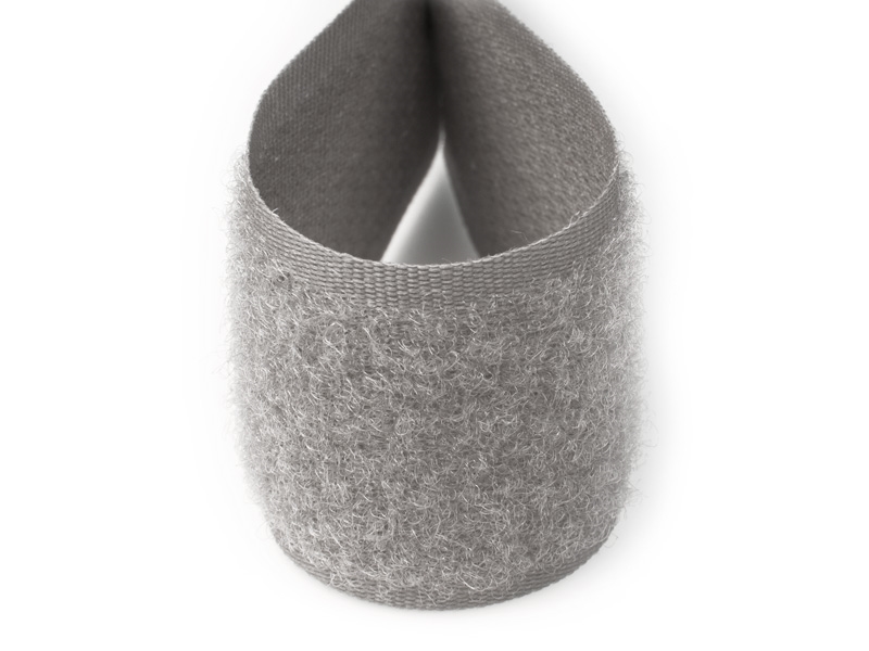 Klettband grau 134 Pes/Nylonschlaufe