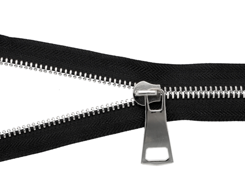 REIßVERSCHLUSSBAND AUS METALL POLYESTER AUS METALL 8  (580) SCHWARZ NICKELGLANZ LM