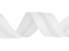 Spiral zipper tape with cordel 3 (501) white 11 g/m Spiral zipper tape with cordel 3 (501) white 11 g/m