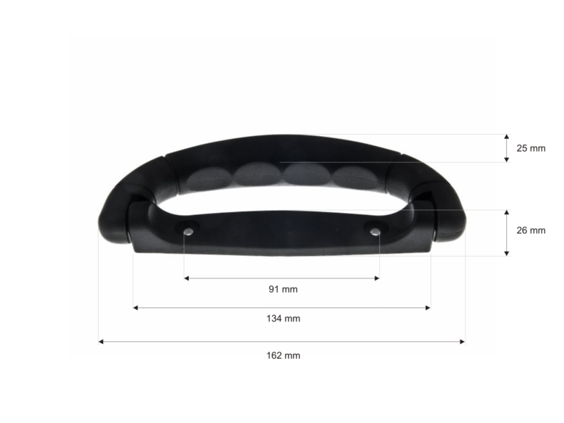 Handgriff aus kunststoff 25/162 mm schwarz 1 st.