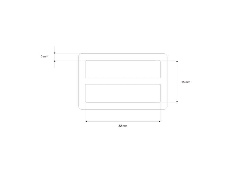 METALLSCHIEBER 32/15/3 MM NICKEL   DRAHT 100   ST.
