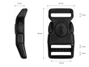 Klamra plastikowa 25x65 mm Celina mrozoodporna z blokadą czarna