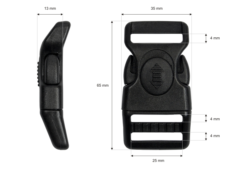 Klamra plastikowa 25x65 mm Celina mrozoodporna z blokadą czarna