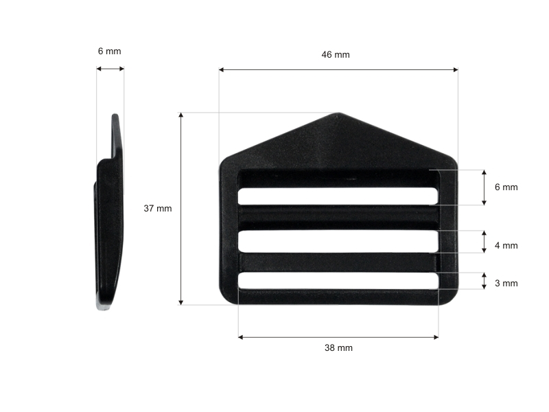 Kunststoff-regler aus kunststoff 38 mm atena schwarz 100 st.