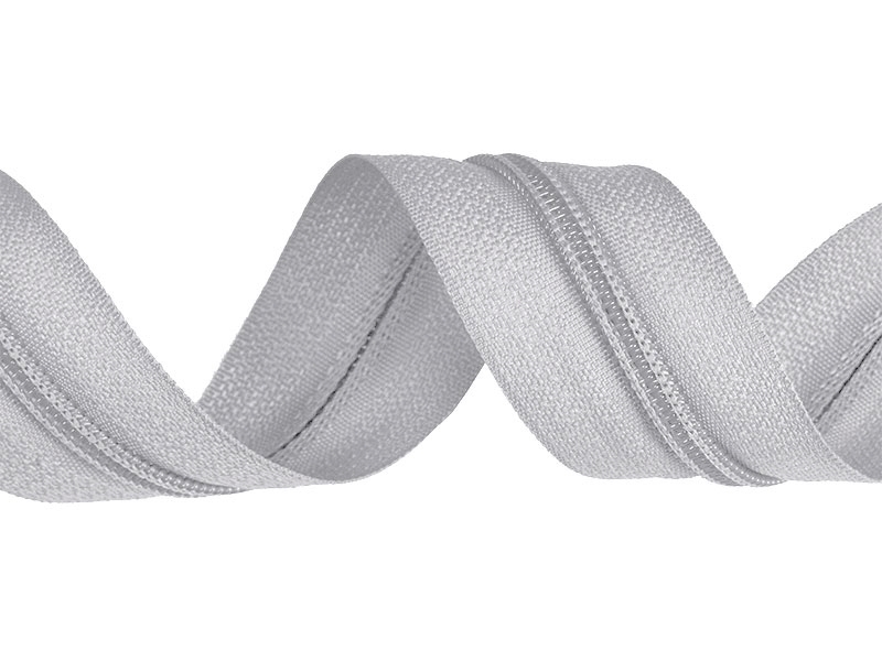 NYLON ZIPPER TAPE WITH CORD 3 (336) LIGHT GREY   200 MB