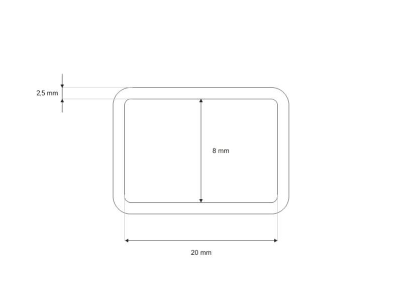 METAL FRAME 20/8/2,5 MM OLD GOLD WIRE 100  PCS