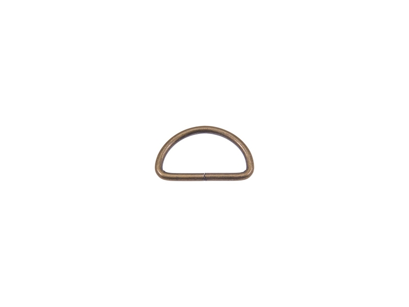 METAL D-RING 20/12/2,5 MM OLD GOLD WIRE 100 PCS