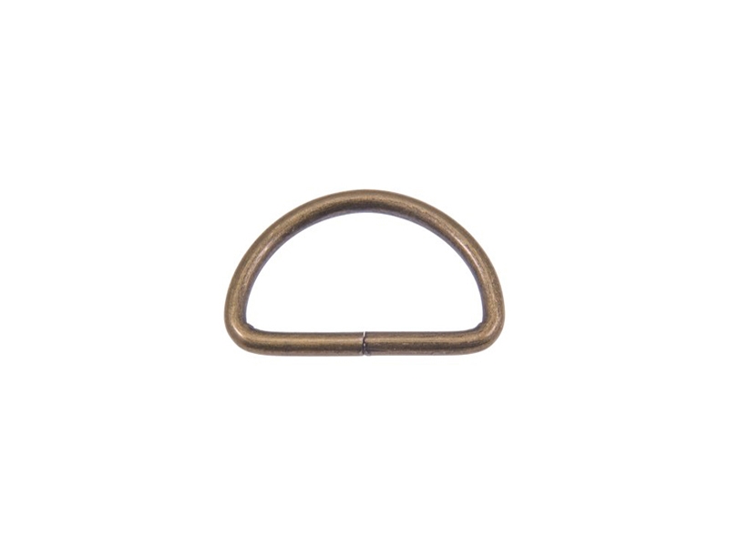 METAL D-RING 30/19/3 MM OLD GOLD CAST 100 PCS