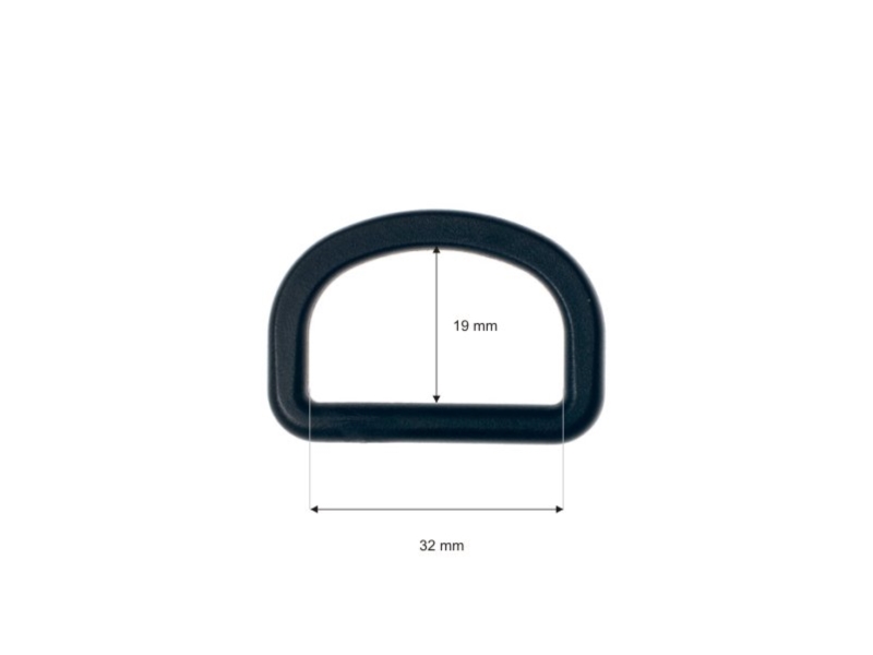 Plastic d-ring 32 mm (0324-8013b) aleksy black 100 pcs