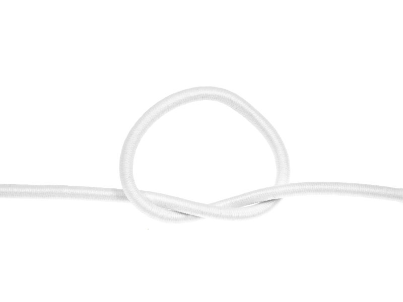 Elastic cord 10 mm white 501 polyester 25 mb