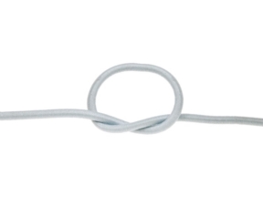 Rubber cord 5 mm (336) light grey polyester