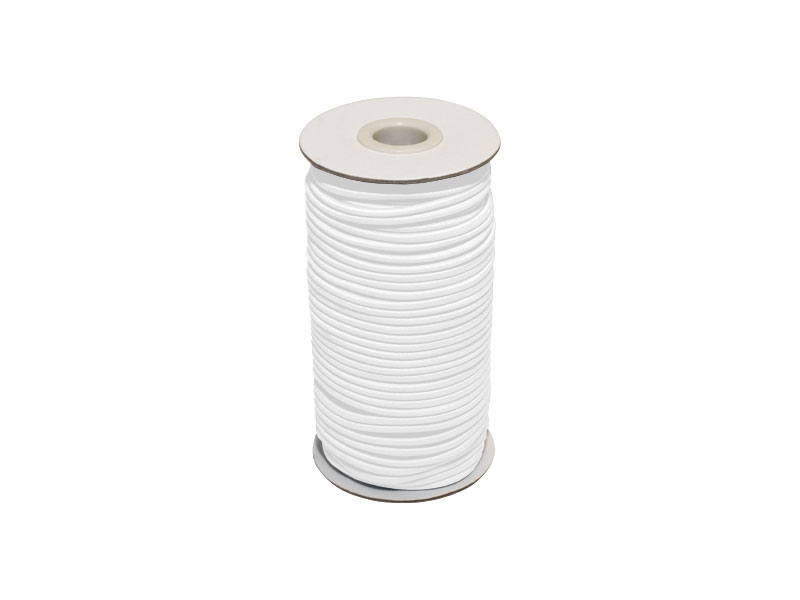 Elastic cord 1 mm white 501 polyester 100 mb