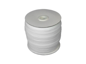 Flat knitted elastic band 10 mm (501) white polyester