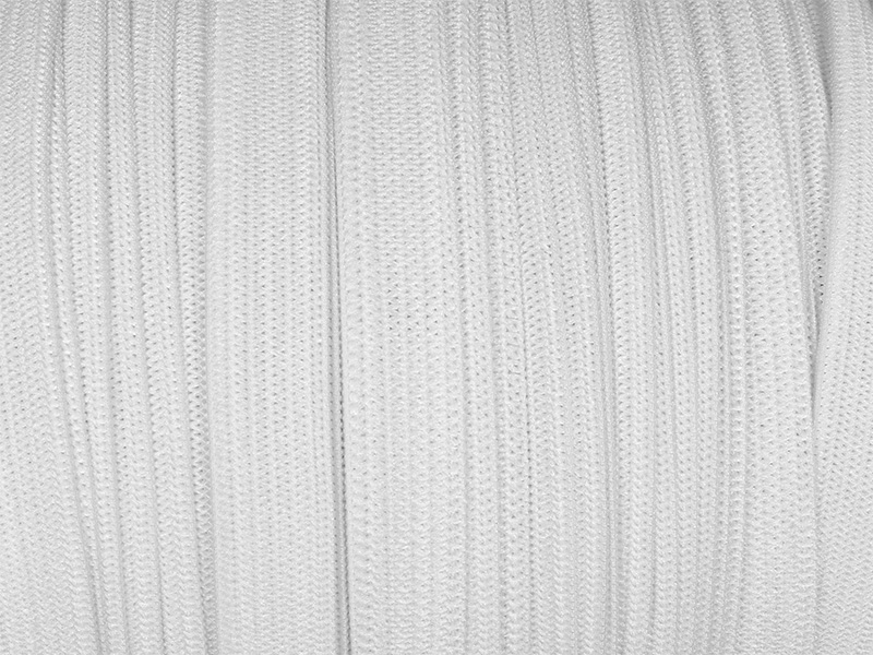 Elastischer band flach gestrickt 10 mm (501) weiß polyester 100 lm