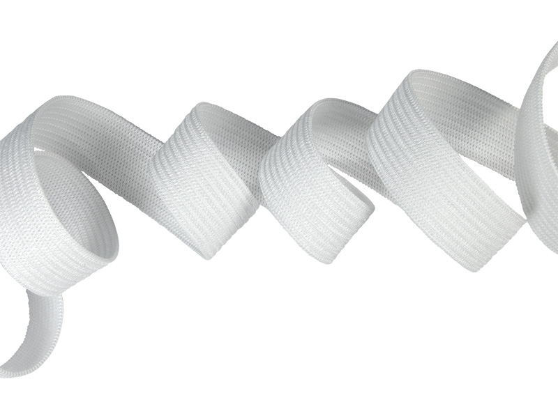 Flachgestricktes Gummiband 15 mm (501) weißes Polyester