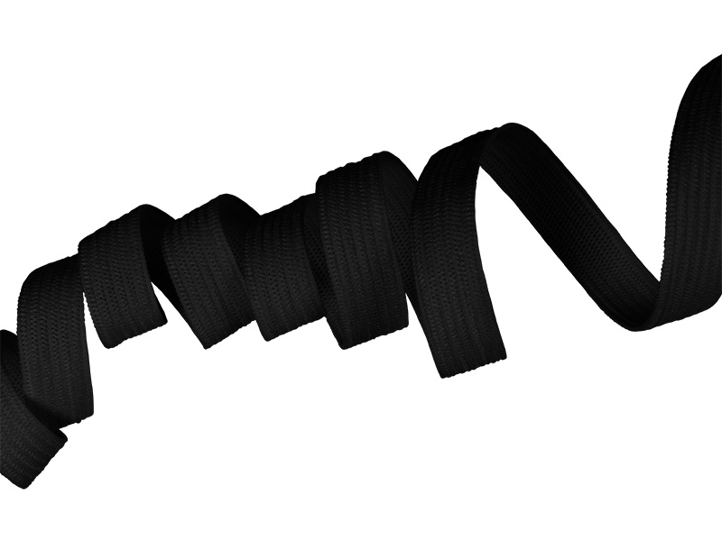 Elastischer band flach gestrickt 10 mm (580) Schwarz polyester 100 lm