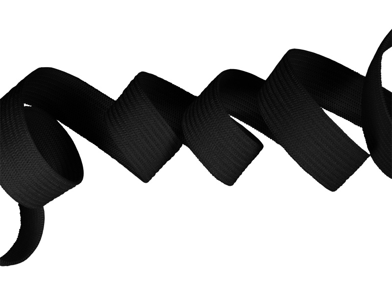 Knitted elastic tape 15 mm (580) black polyester 100 mb