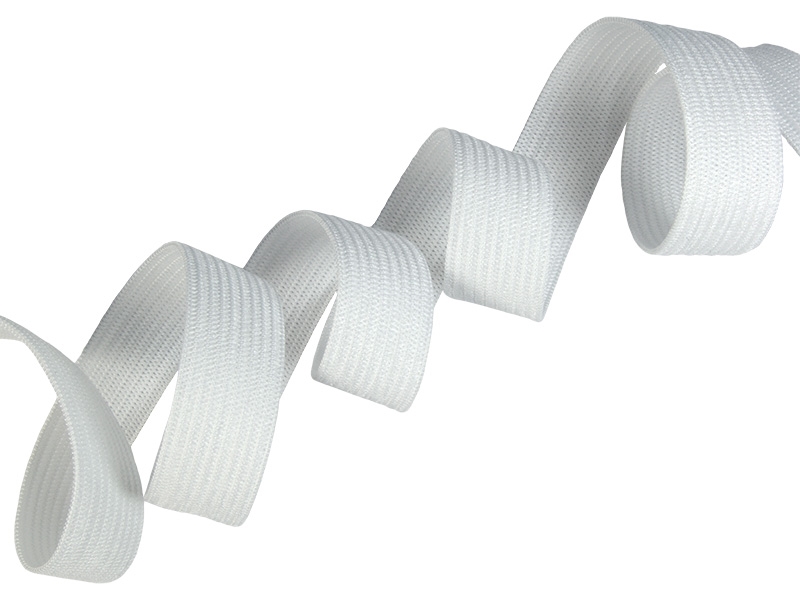 Elastischer band flach gestrickt 30 mm (501) weiß polyester 25 lm