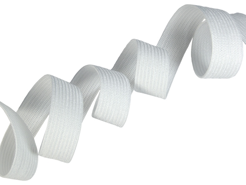 Elastischer band flach gestrickt 50 mm (501) weiß polyester 25 lm
