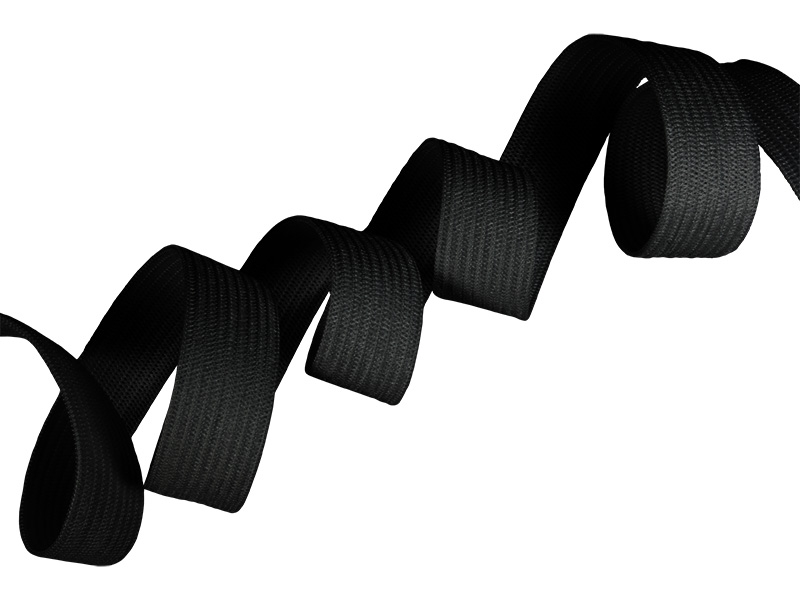 Elastischer band flach gestrickt 20 mm (580) Schwarz polyester 25 lm