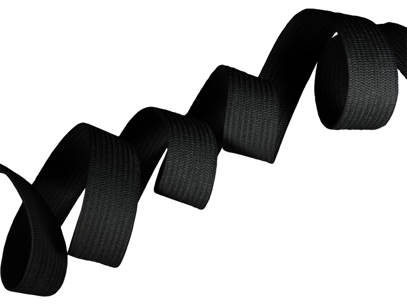Flachgestricktes Gummiband 40 mm (580) Polyester schwarz