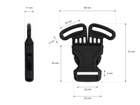Klamra plastikowa 25 mm Tekla 8 czarna