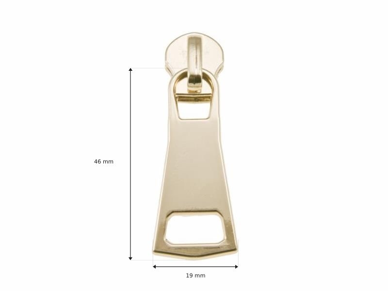 EXTRA GLANZ SCHIEBER FÜR REIßVERSCHLUSSBAND AUS METALL 8 NON LOCK 0295-3049 GOLDGLANZ 1 ST.