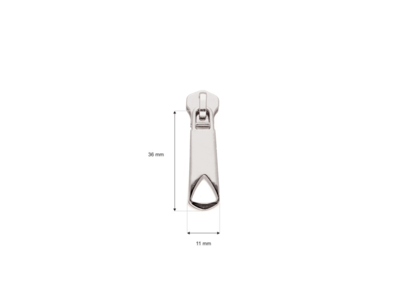 EXTRA SHINING SLIDER FOR METAL ZIPPER TAPES 5 NON LOCK NC3 GLOSSY NICKEL&nbsp50 PCS
