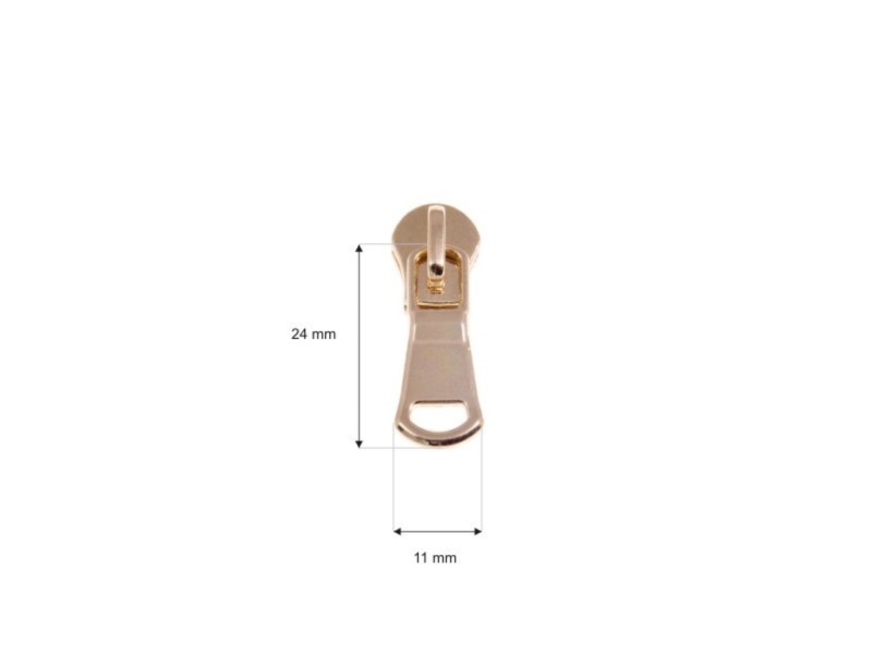 EXTRA GLANZ SCHIEBER FÜR REIßVERSCHLUSSBAND AUS METALL 5 NON LOCK NC1 LICHT GOLD 50 ST.