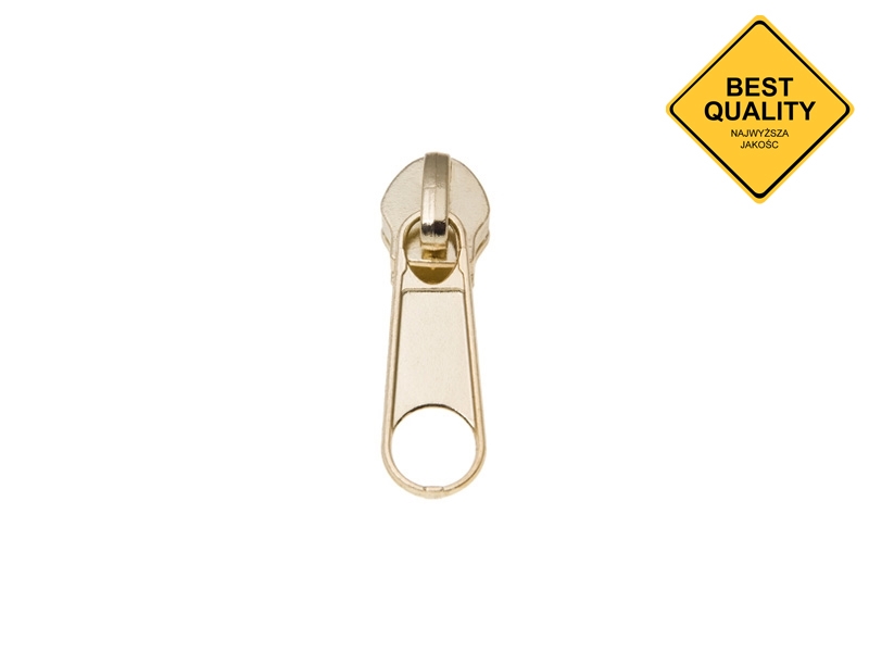EXTRA LIGHT SHINING SLIDER FOR NYLON ZIPPER TAPES 5 NON LOCK GLOSSY GOLD 2,6 G&nbsp100/500 PCS