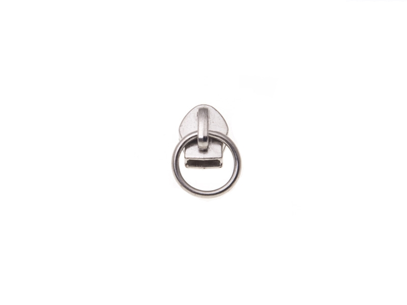 SLIDER FOR NYLON ZIPPER TAPES 5 NON LOCK 292-3005 NICKEL WITH CIRCLE 500 PCS