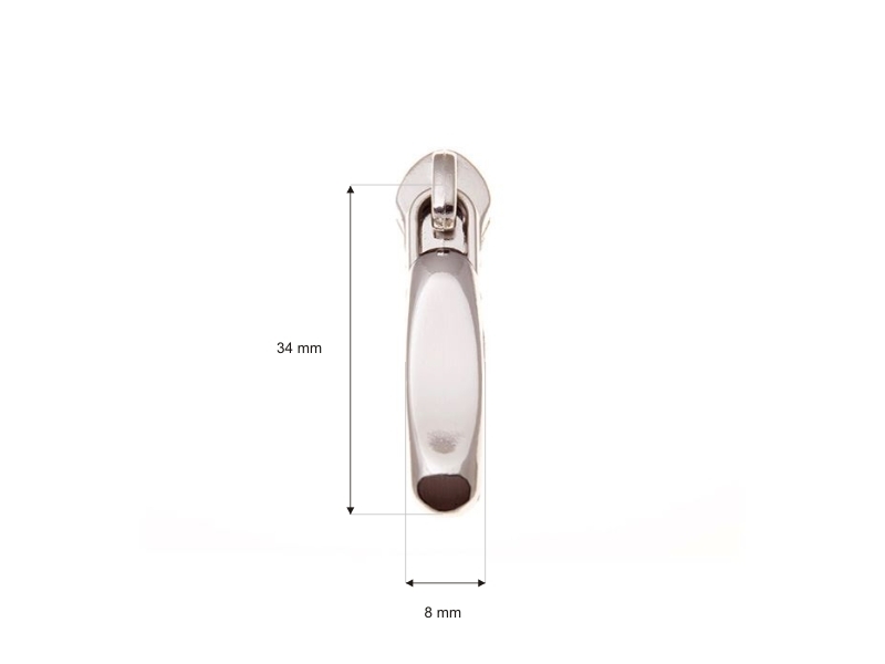 EXTRA SHINING SLIDER FOR NYLON ZIPPER TAPES 5 NON LOCK GLOSSY NICKEL 100/500 PCS