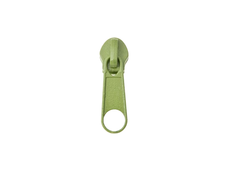SLIDER FOR NYLON ZIPPER TAPES 5 NON LOCK GREEN 100/500 PCS