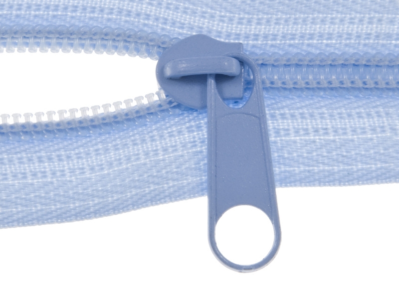 SLIDER FOR NYLON ZIPPER TAPES 5 NON LOCK LIGHT BLUE 100/500 PCS