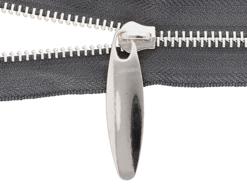 SLIDER FOR METALZIPPER TAPES 5 NON LOCK GLOSSY NICKEL 50 PCS