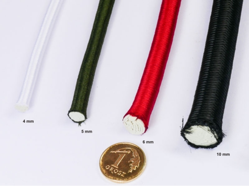 Elastic cord 10 mm black 580 polyester 25 mb