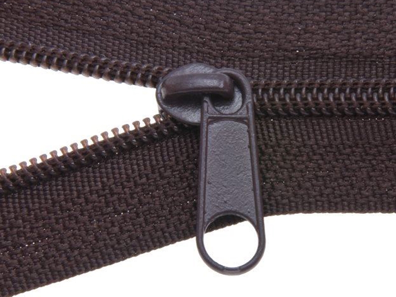 SLIDER FOR NYLON ZIPPER TAPES WITH  CORD 3 NON LOCK DARK BROWN 100/500 PCS
