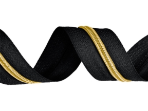 Spiral zipper tape 5 (580) black line light gold 200 mb Spiral zipper tape 5 (580) black line light gold 200 mb
