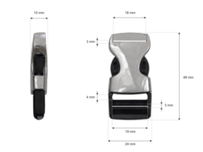 Klamra plastikowa 20 mm czarna + nikiel