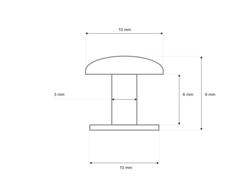 METAL    RIVET ONE-SIDED 10/3/9 MM NICKEL