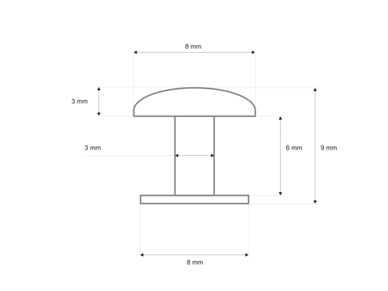 ROSTFREI NIETE EINSEITIG 8/3/9 MM NICKEL 500 ST.