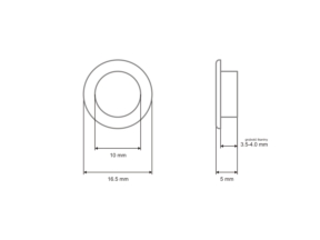 Oczko metalowe z podkładką 10/16,5/6 mm nikiel