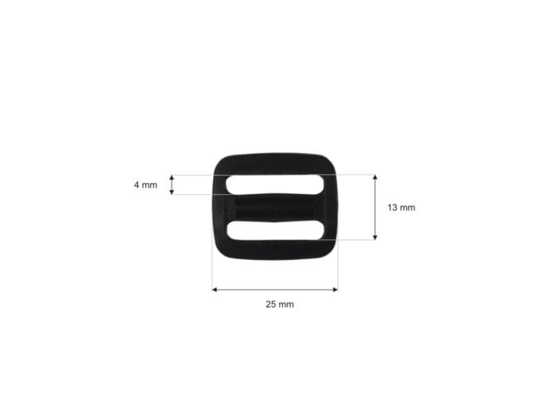 Plastic slide buckle 20/13 mm edmund black 100 pcs