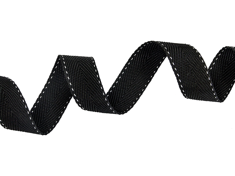 Decorative herringbone   twill tape 25 mm/1,15 mm (580) black