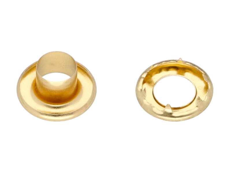 STAINLESS  METAL EYELET WITH GROMMET 8/17/7,5 MM GOLD 100 PCS