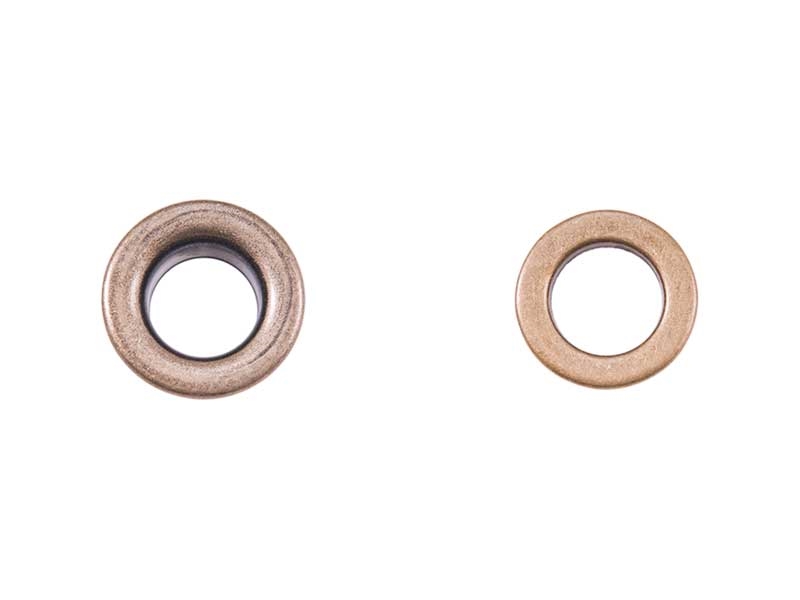 STAINLESS  METAL EYELET WITH GROMMET 8/17/7,5 MM OLD GOLD 100 PCS