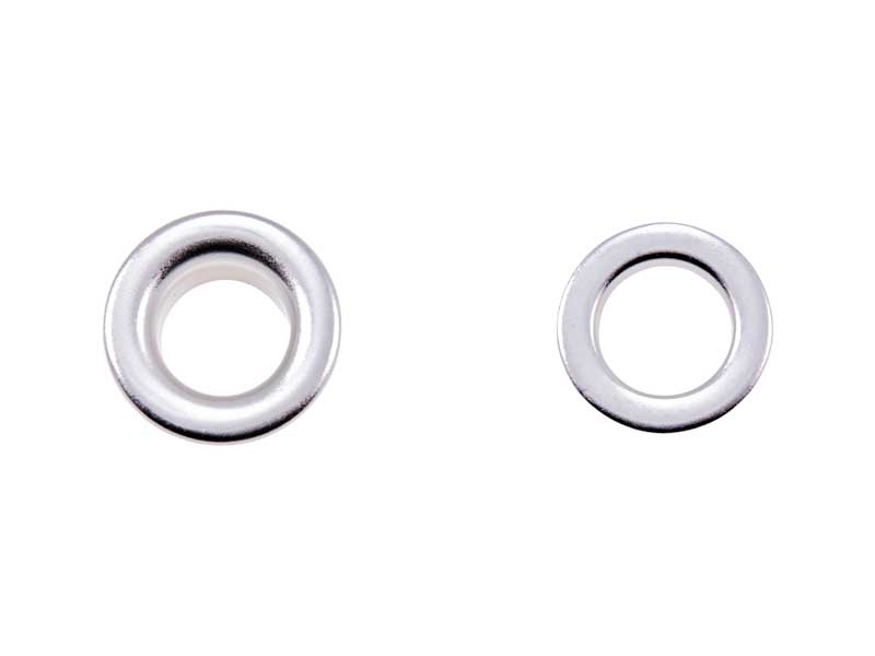 ROSTFREI  ÖSE AUS METALL MIT UNTERLEGSCHEIBE 9,5/21/7 MM NICKEL 100 ST.